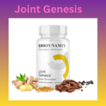 Joint Genesis dietary supplement bottle for joint pain relief, cartilage support, and improved joint mobility