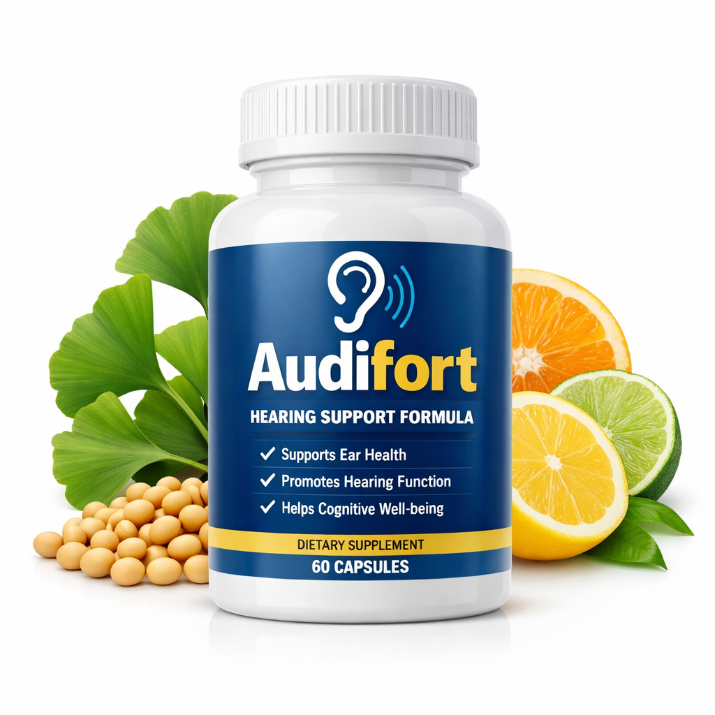 Audifort brain and hearing supplement bottle