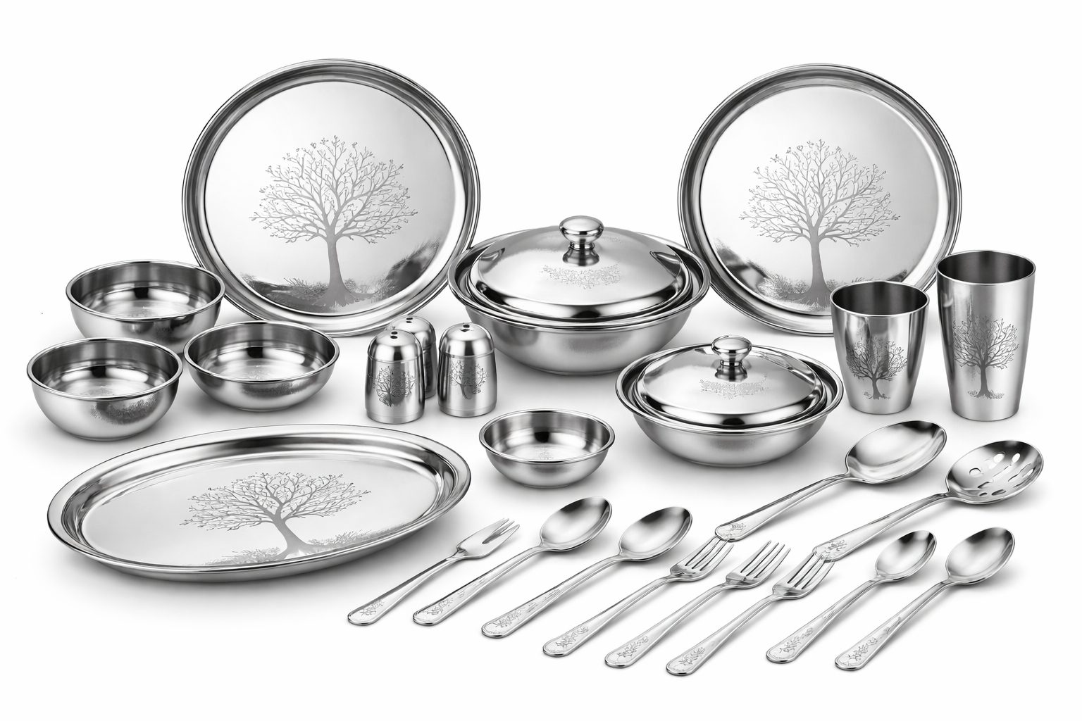 LiMETRO STEEL stainless steel dinner set 51 pieces