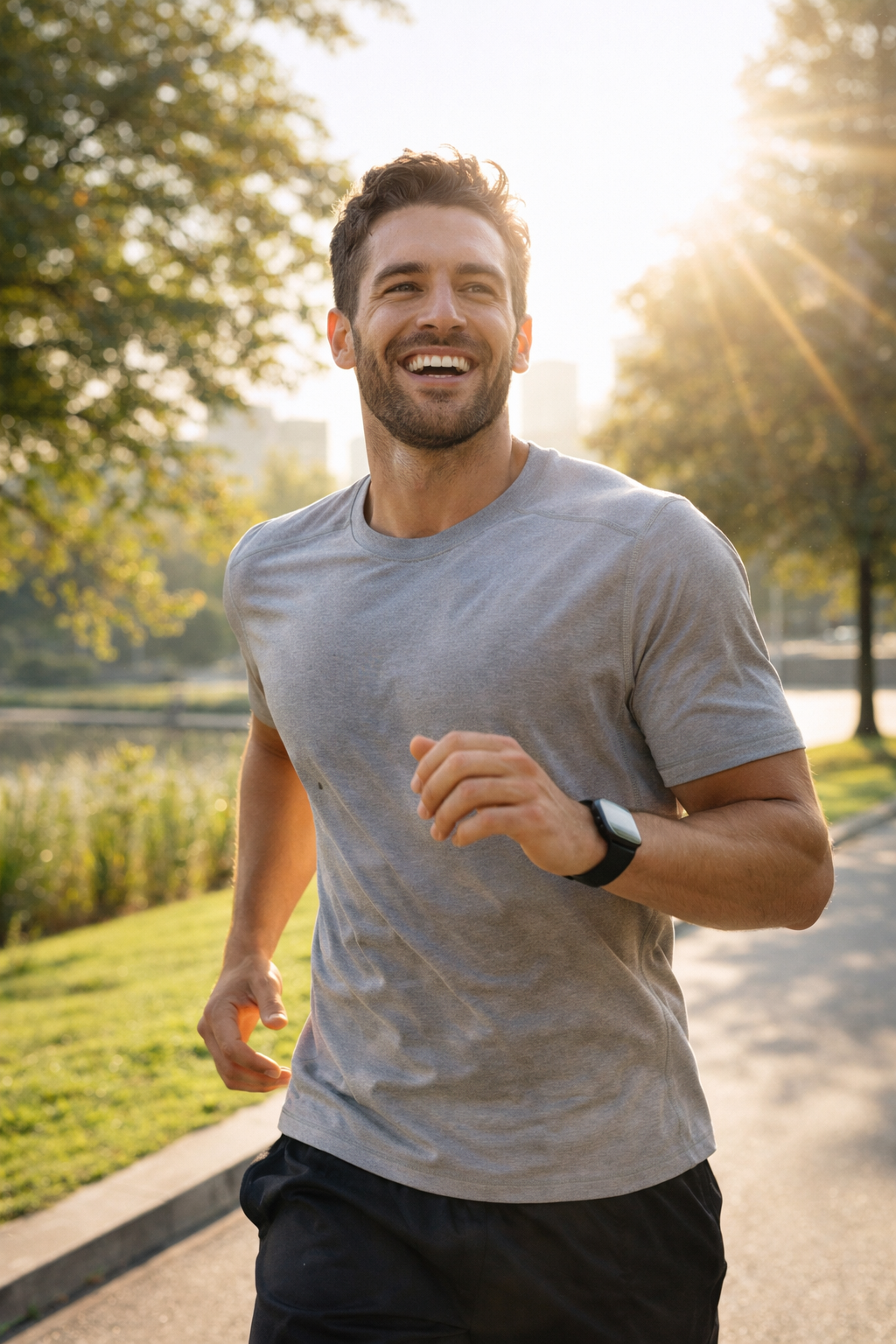 Active person showing energy boost from supplement