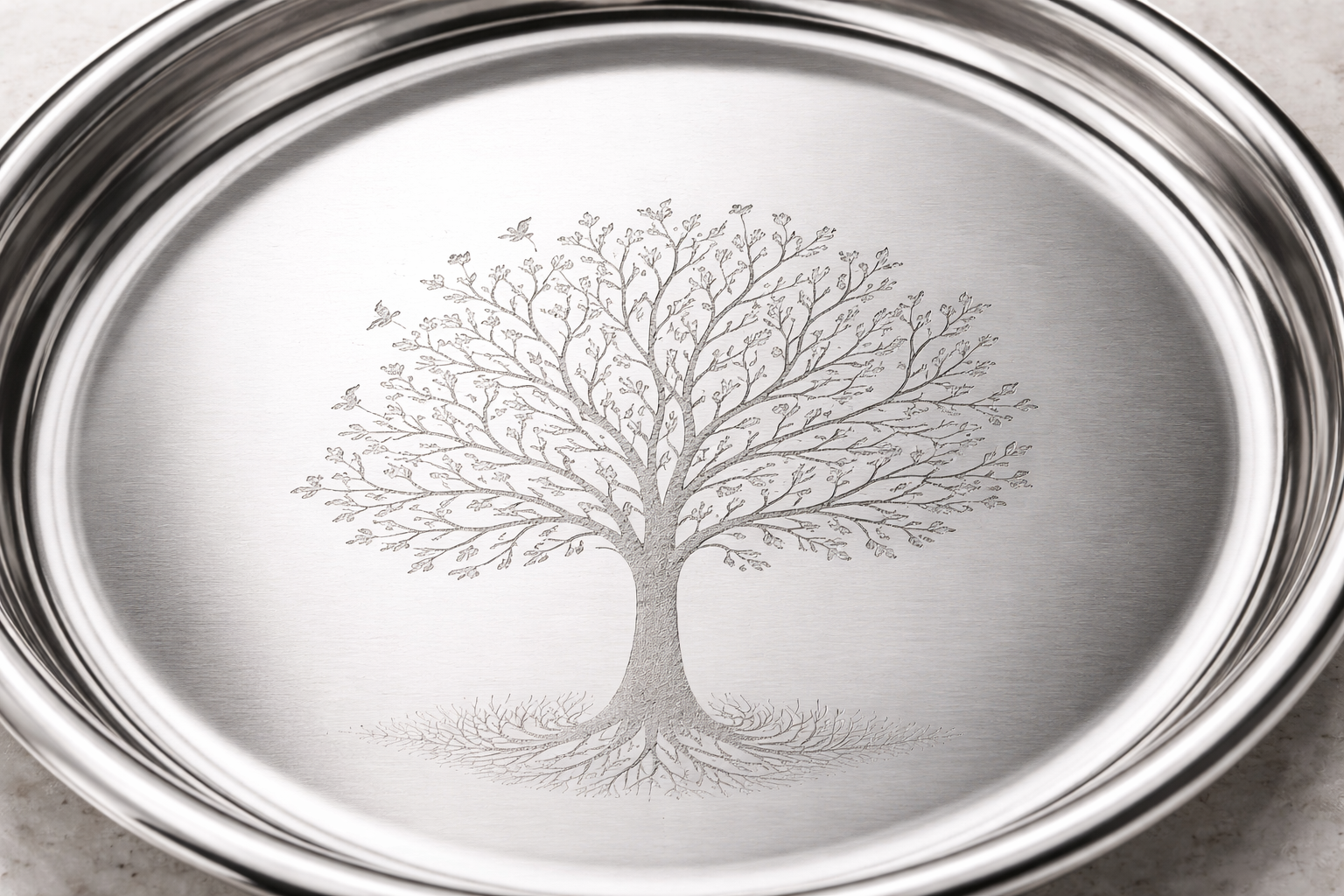 Laser print stainless steel plate design