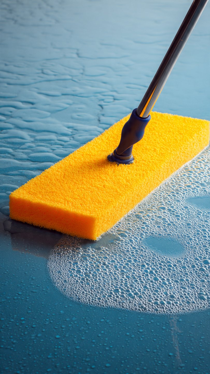 absorbent sponge mop squeezing water