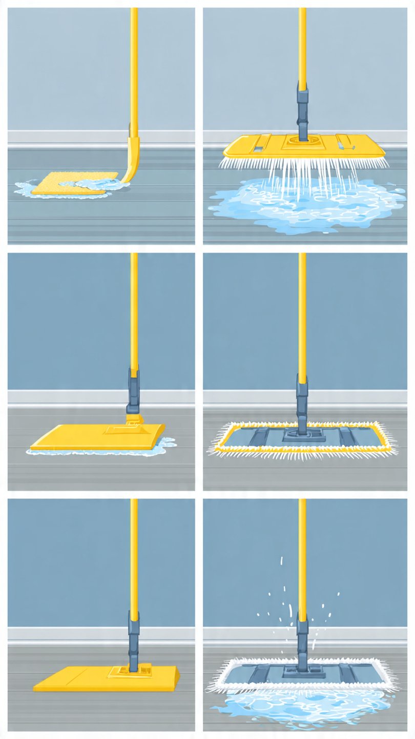 how to use sponge mop steps