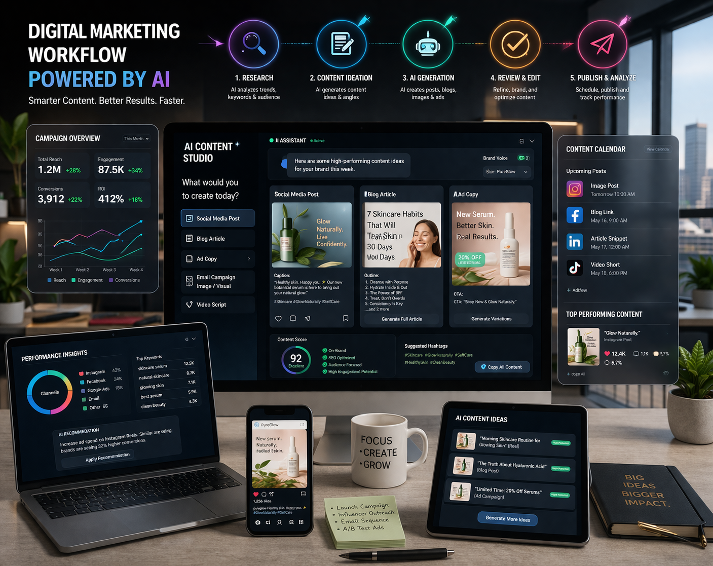 AI Digital Marketing Workflow for Content Creation and Automation