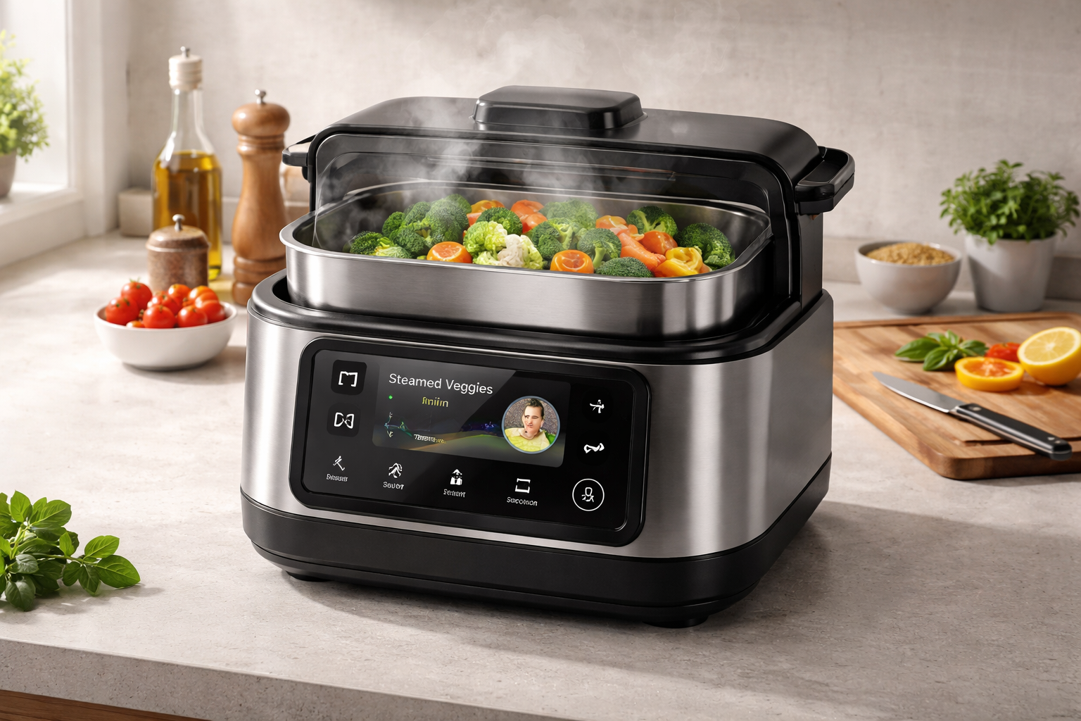 🔥 1 Smart Cooker That Replaces Your Kitchen! 1 Modern Smart Cooking Appliance Cooking Fresh Vegetables in Minimalist Kitchen