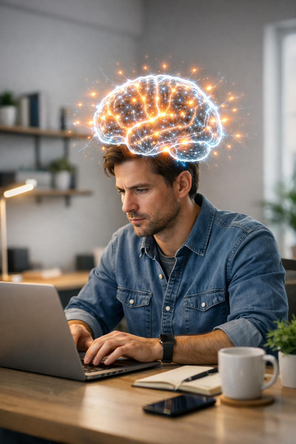 Modern Workspace Productivity with Focused Mind