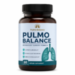Pulmo Balance supplement bottle on white background for lung health and respiratory support